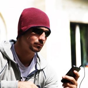 hi-Fun men's winter music beanie hat, purple
